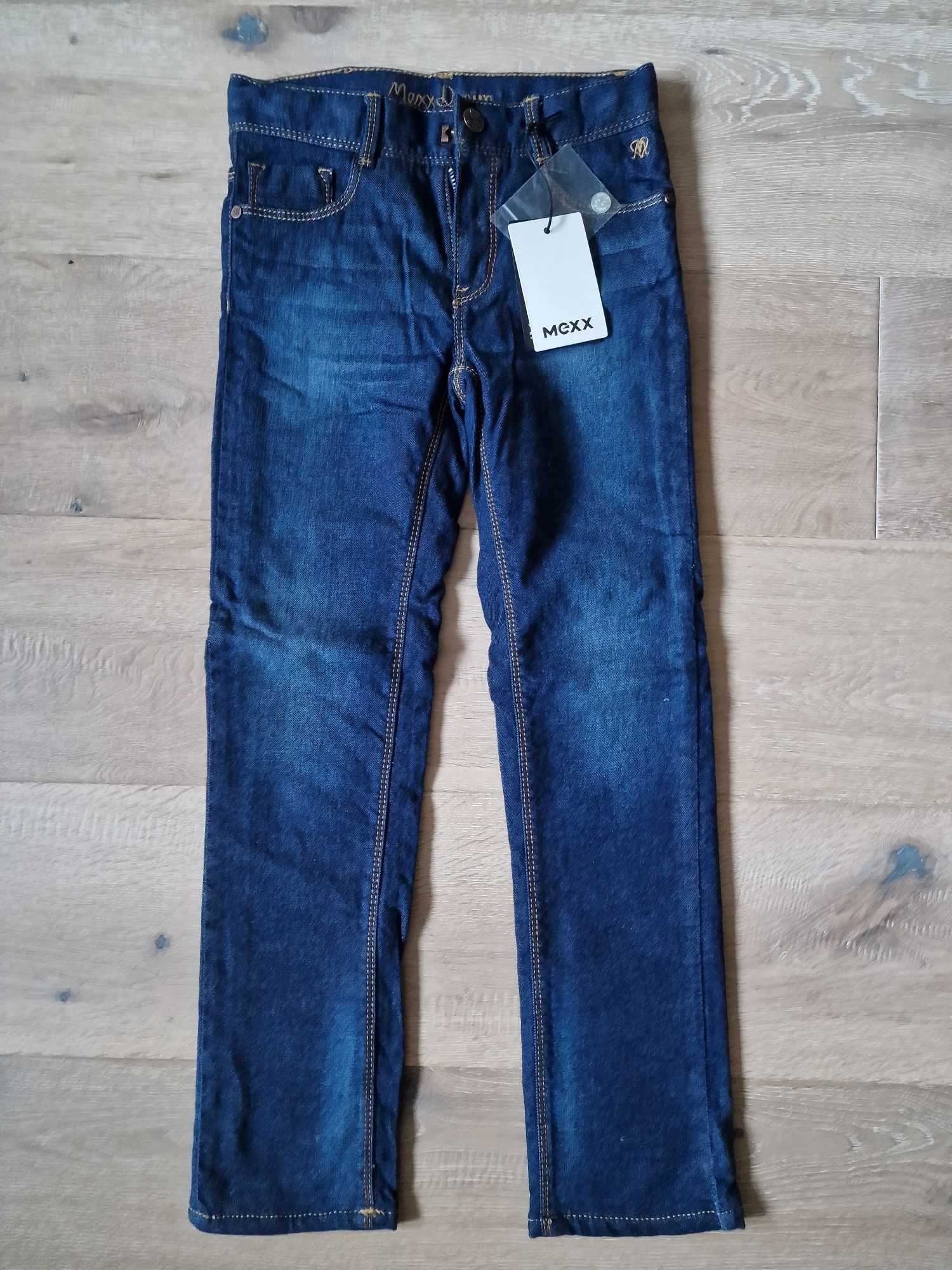 Spodnie ocieplane jeans MEXX, roz. 128 cm