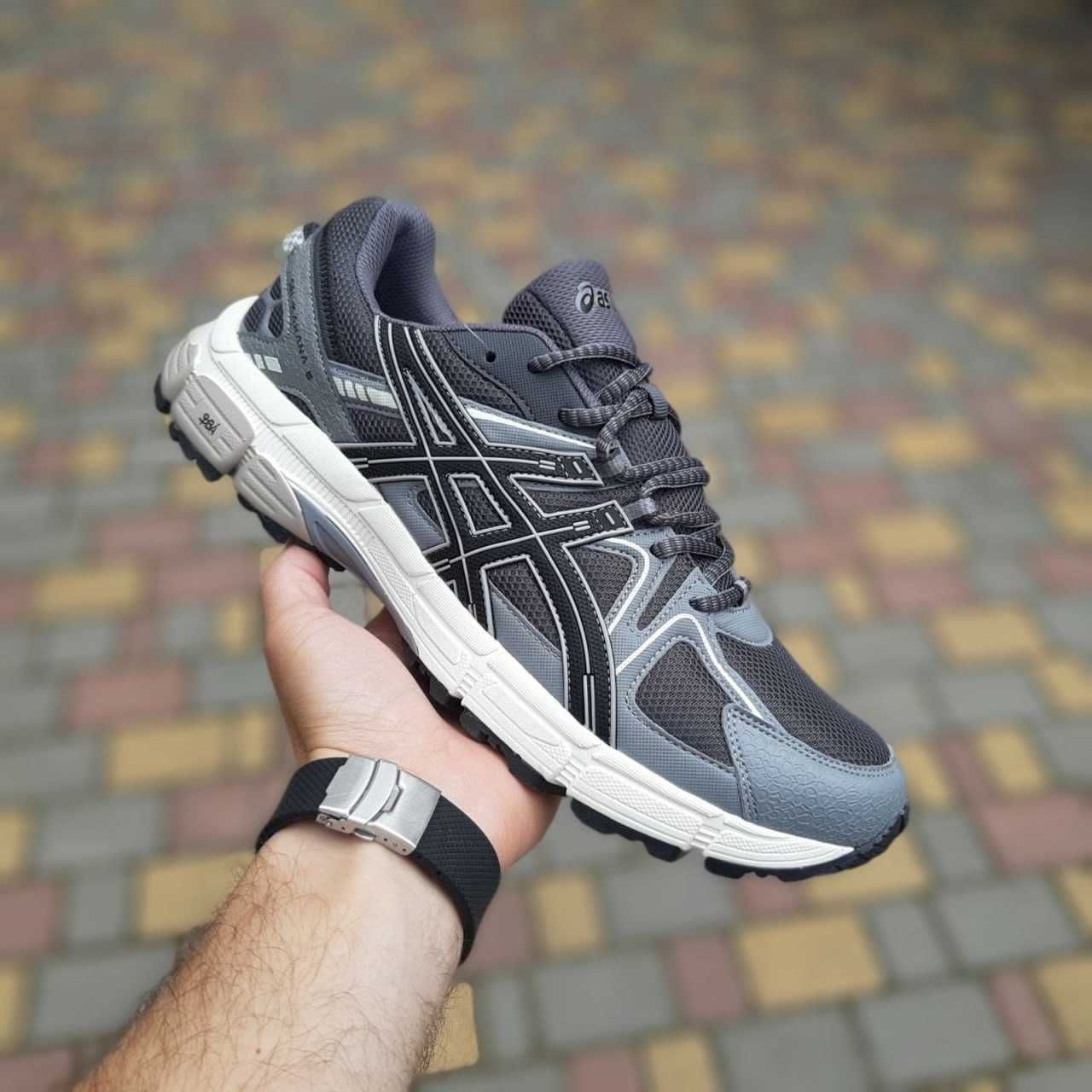 Чоловічі кросівки Asics Gel Kahana 8 сірі на білій ВЕЛИКАНИ 11258