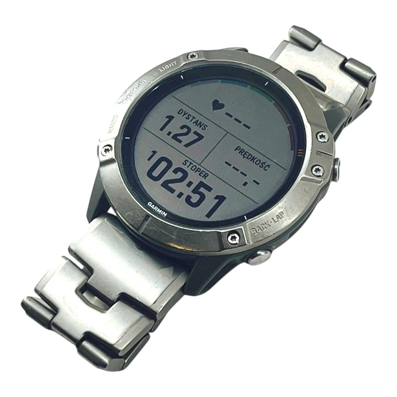 Zegarek Garmin Fenix 6X PRO Solar Tytan z bransoletą