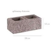 WYPRZEDAŻ!!! Bloczek ogrodzeniowy Split 4-stronny- 19X38X14 POPIEL