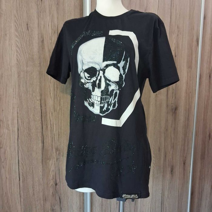 Philipp plein L czarny czaszka tshirt