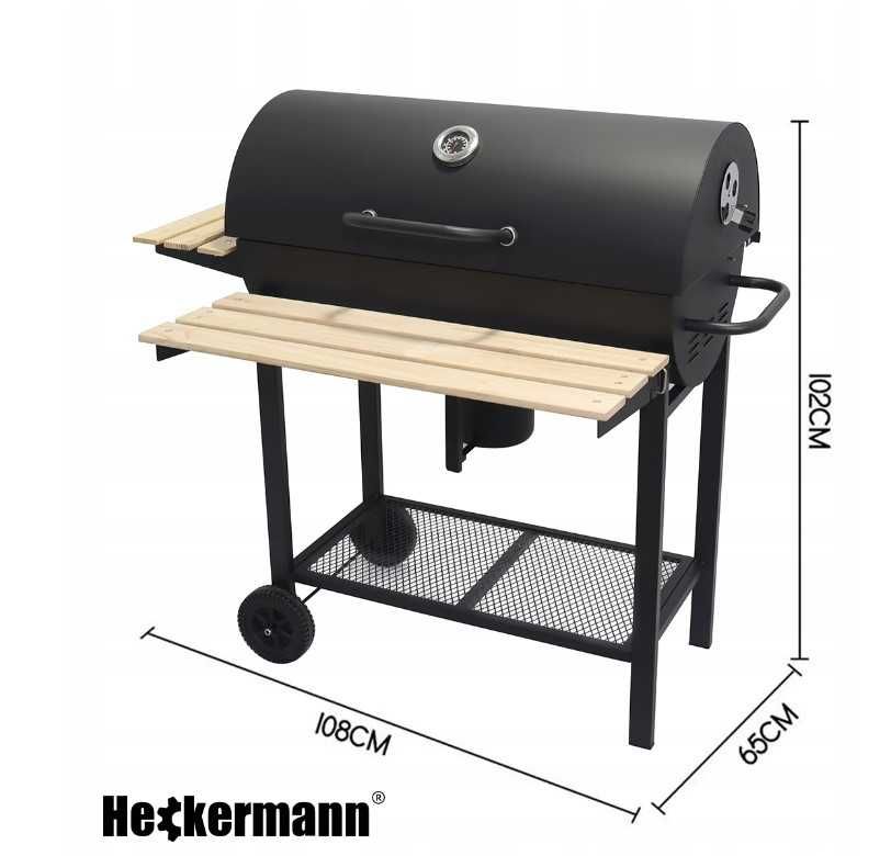 Grill węglowy Heckermann 71 x 37 cm Ogrodowy Zamykany Termometr