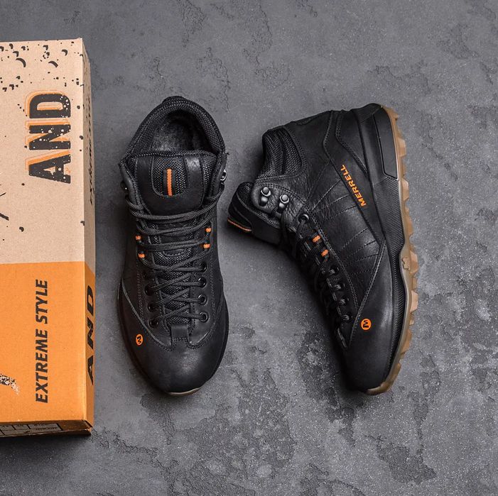 Удобные мужские ботинки зимние, кожаные Merrell