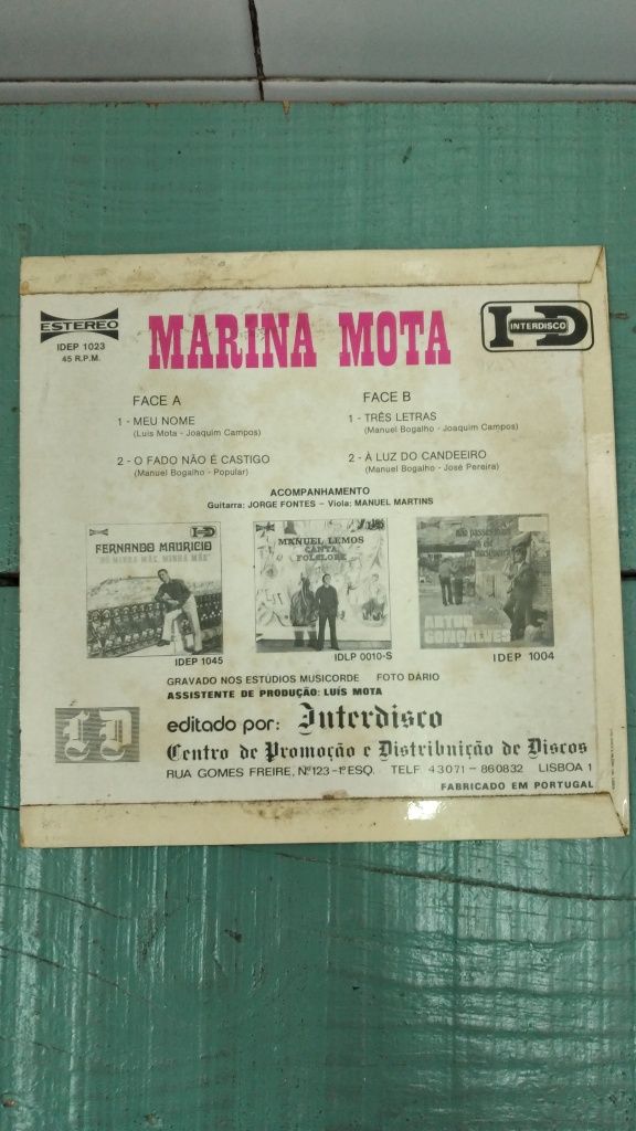 Vinyl Single Marina Mota "Miúda de Alcântara""
