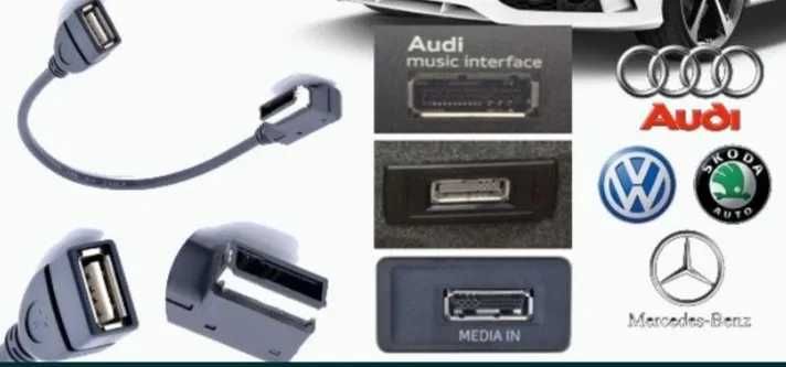 MDI кабель шнур адаптер USB AMI MMI MEDIA IN AUX VAG VW Audi Mercedes