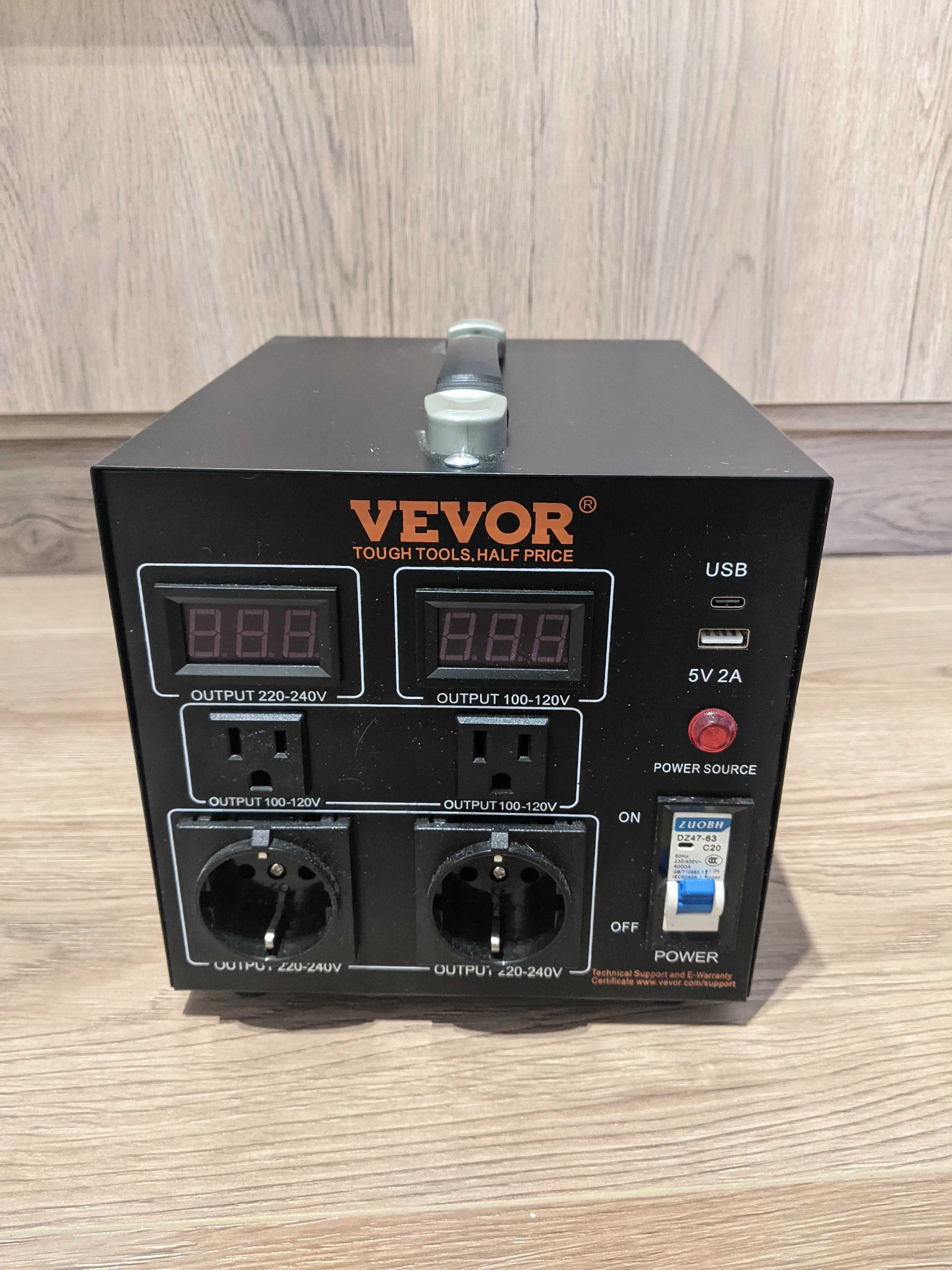 Трансформатор напруги підвищуючий/понижуючий Vevor 2kW 110V220V Новий