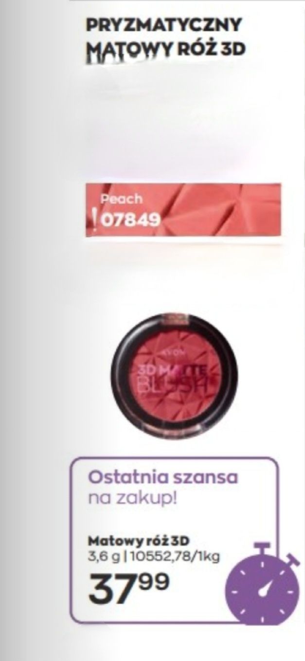 Matowy róż 3D Avon