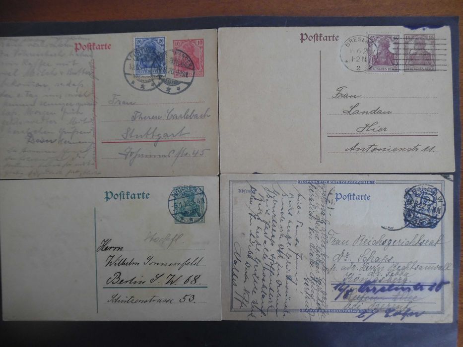 Selos Alemanha Nazi 1939/45-Império Alemão 2 (lote de 4 postais)