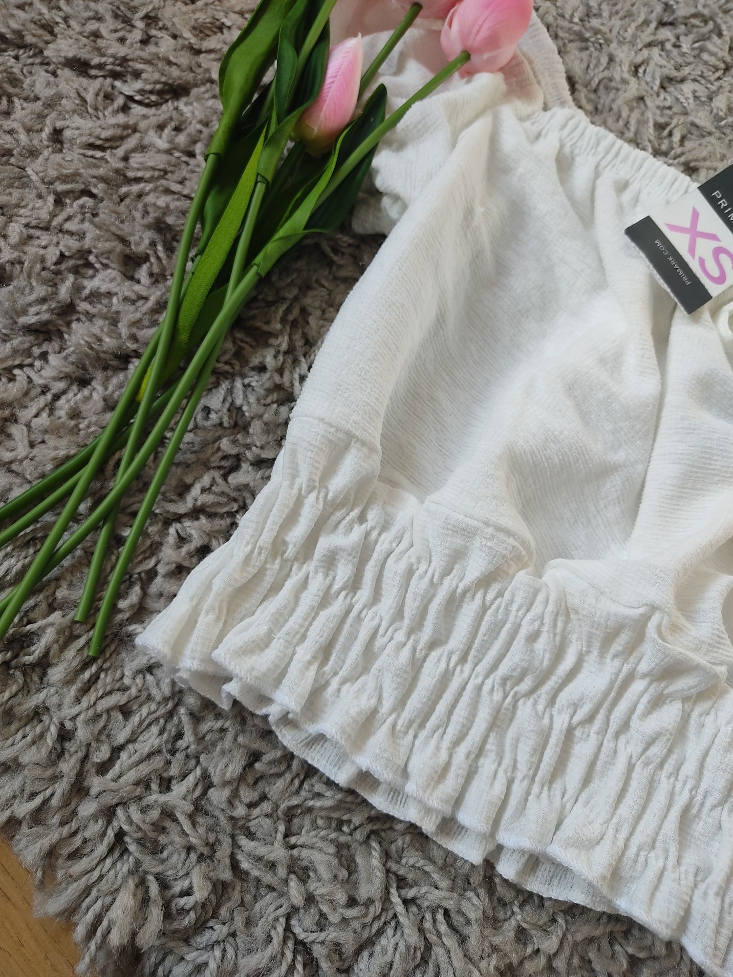 Biała Basic bluzka koszulka t-shirt crop top xs 34 Primark