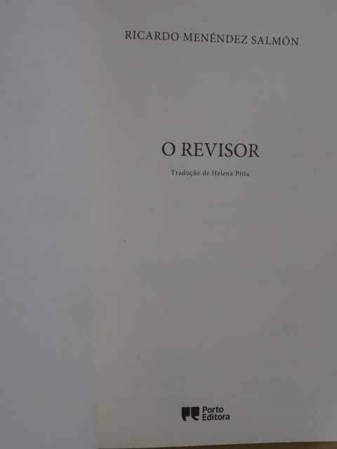 O Revisor de Ricardo Menéndez Salmón - 1ª Edição