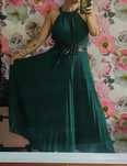 długa Długa maxi elegancka sukienka butelkowa zielen wesele plussize 4