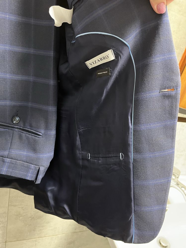 Garnitur Vizarro 188/96/86 slim welna 100%