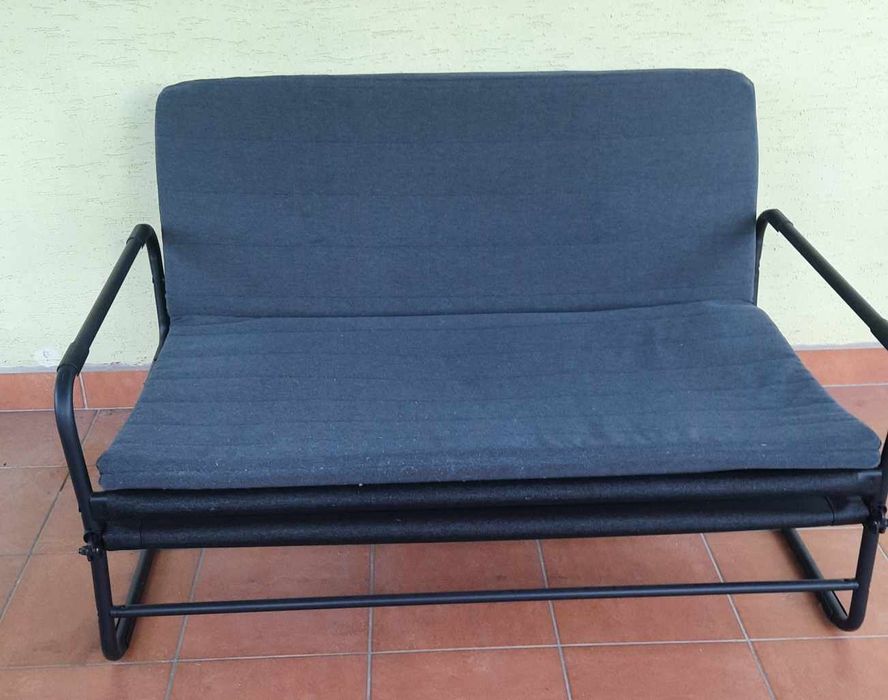 Sofa rozkładana, Knisa ciemnoszary/czarny