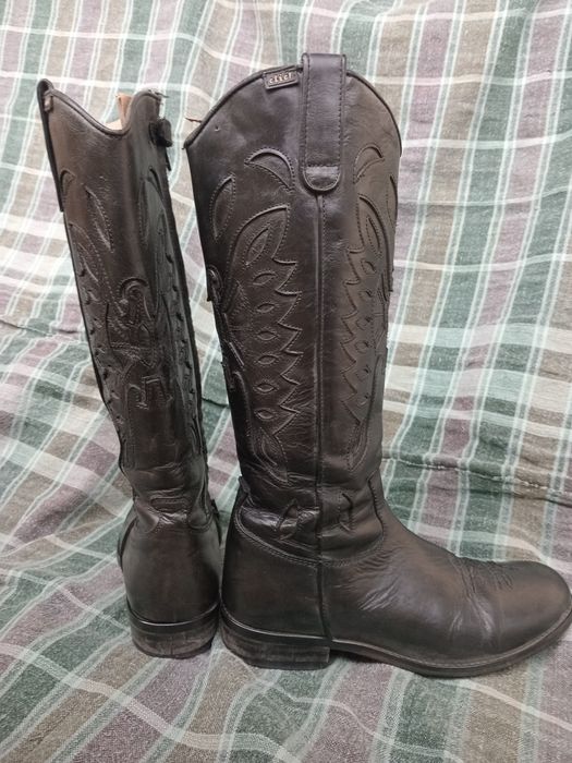 Шкіряні ковбойські чоботи (23 см за устілкою)