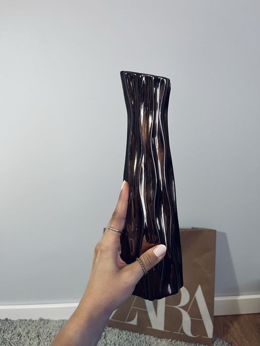 Piekny szklany porcelanowy flakon dzbanek wazon swiecznik