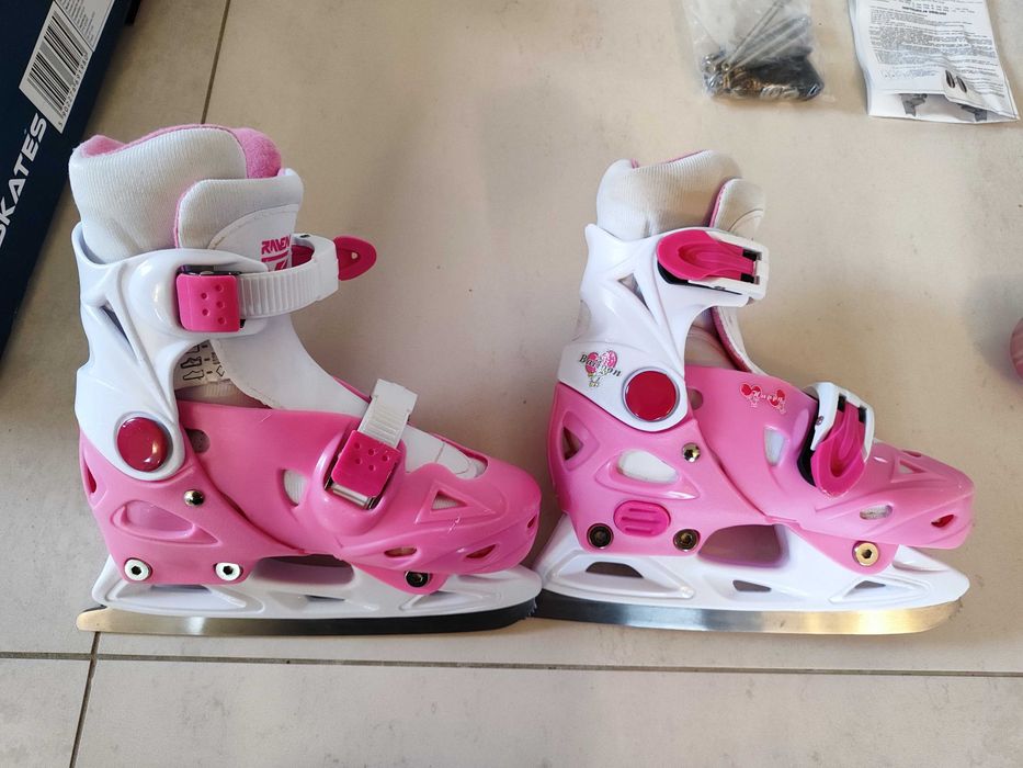 Rolki Łyżwy Wrotki 4w1, regulowane, rozmiar 29-32, różowe