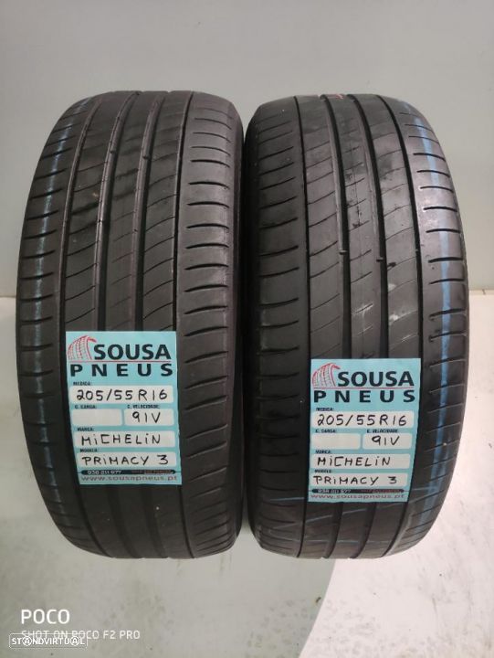 2 pneus semi novos 205-55r16 michelin - oferta dos portes para todo o
