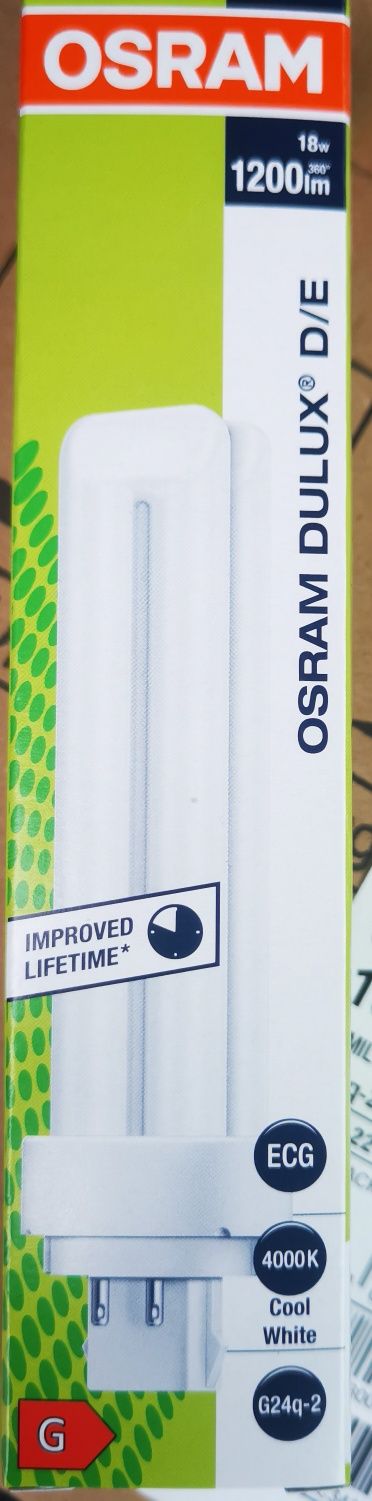Świetlówka Osram Dulux D/E 18W/840. 1200lm 360° dostępne 10sztuk