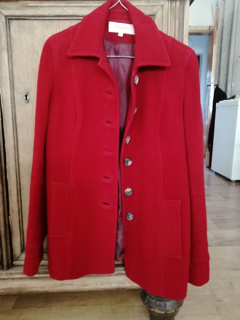 Karen Millen Płaszcz czerwony wełniany M