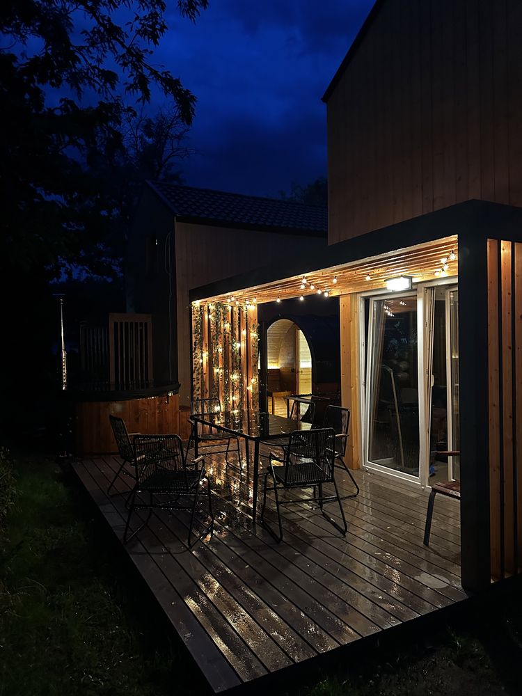 Domki letniskowe Pod Brzozami Sława wynajem nocleg sauna jacuzzi domek
