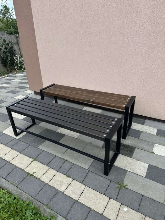 Кована лавка, лавочка лофт зі спинкою, скамейка паркова, садова, 1,5 м