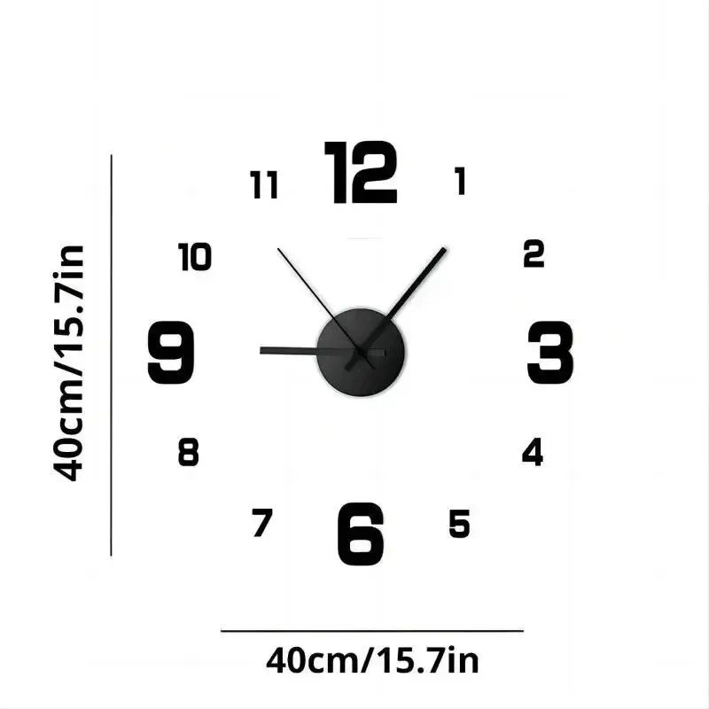 Zegar ścienny Bezramowy DIY Clock czarny