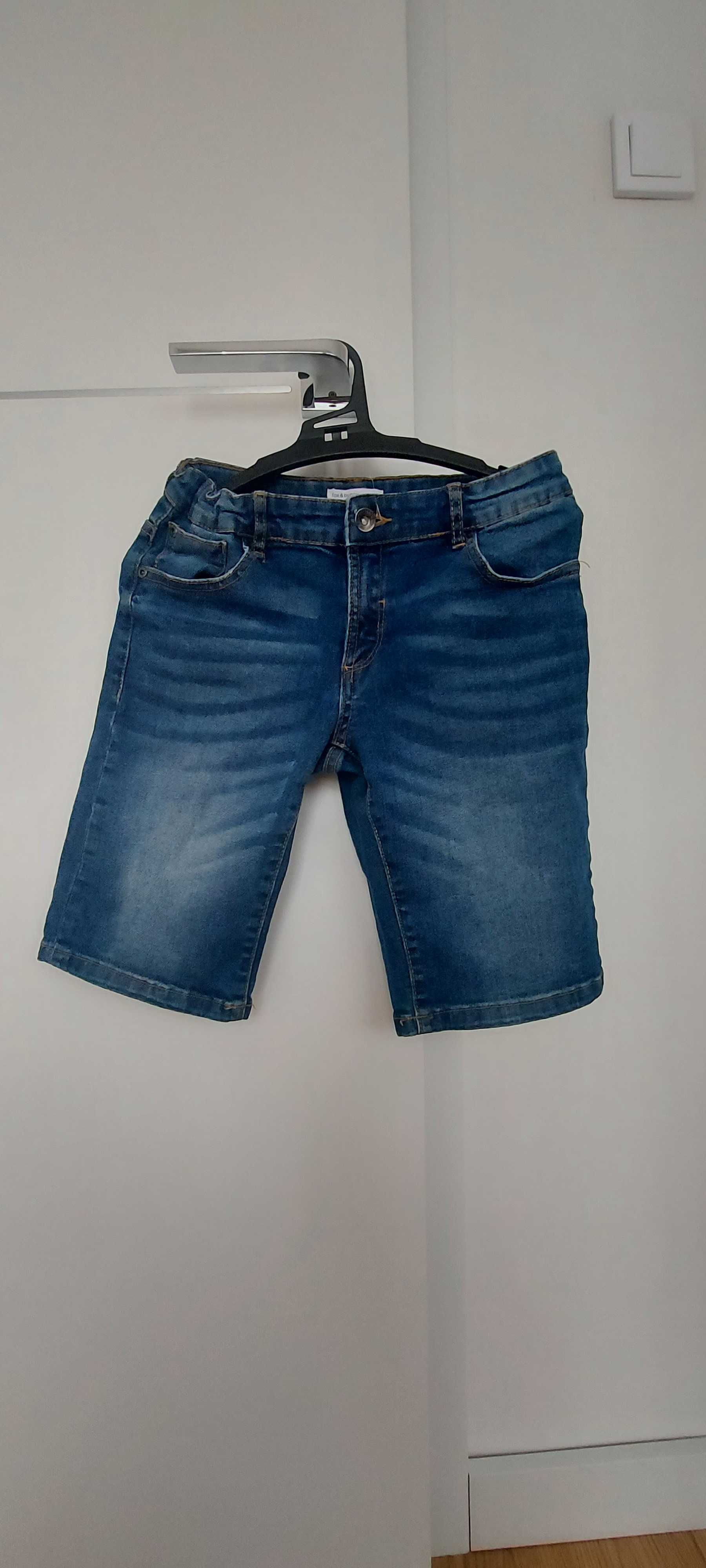 Spodenki jeans krótkie 134 cm