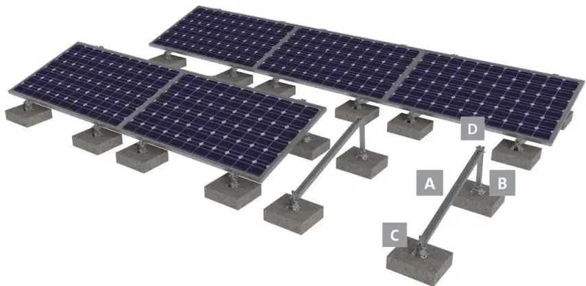 Aluminiowa Konstrukcja balastowa moduły poziomo fotowoltaika