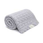 Kocyk merino warkocz grey ze 100% wełny - MY MEMI