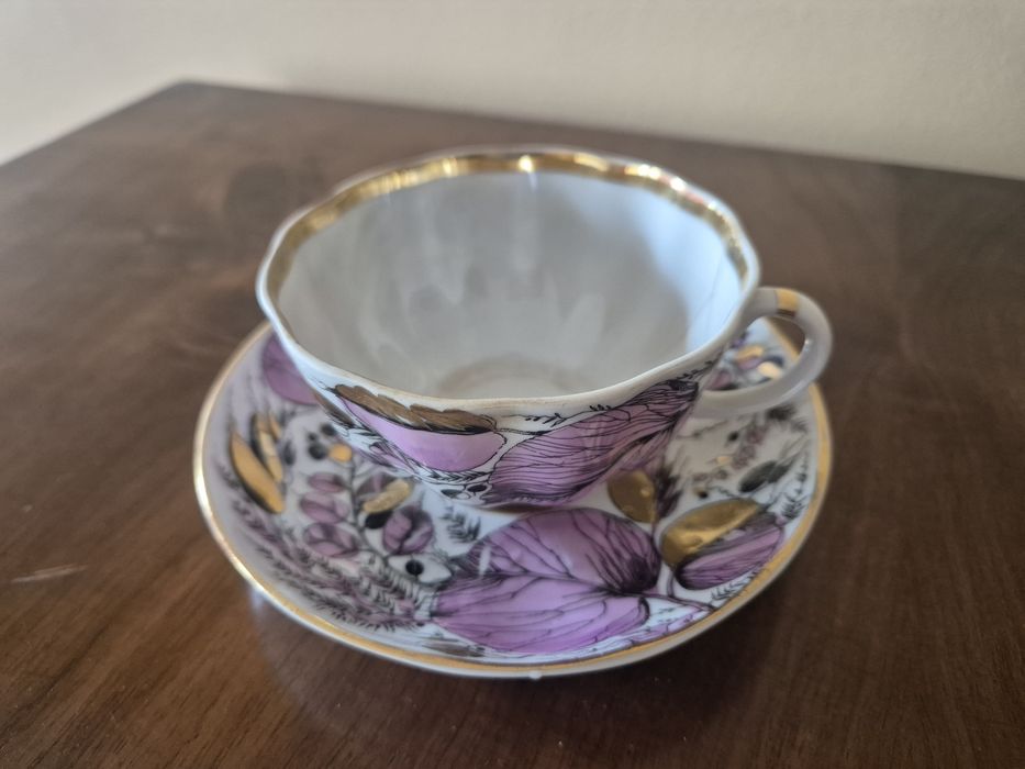 Rosyjska porcelana łomonosow PRL filiżanka talerzyki