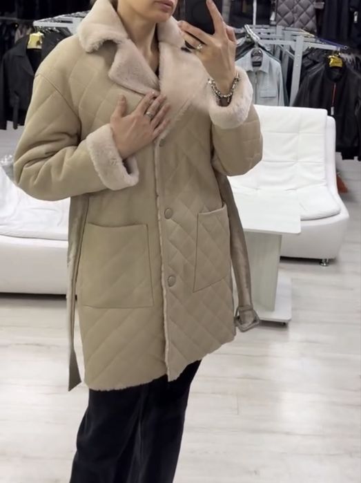 Дублянка натуральна шкіра/хутро овчина/ НОВА/ люкс/Туреччина/Л-ХЛ