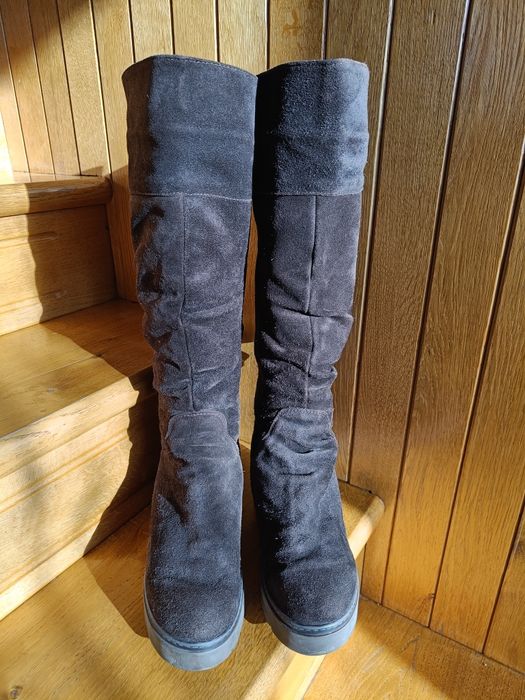 Чоботи коричневі замшеві, 40 розмір