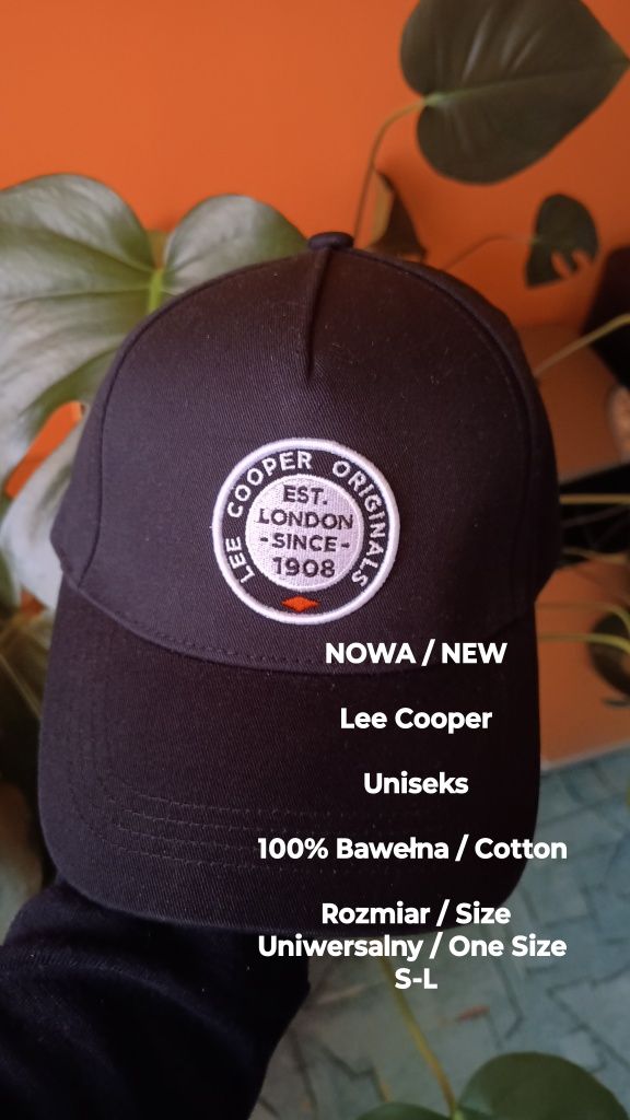 NOWA  Lee Cooper bawełniana czapka z daszkiem, 100% Bawełna, Roz S-L,