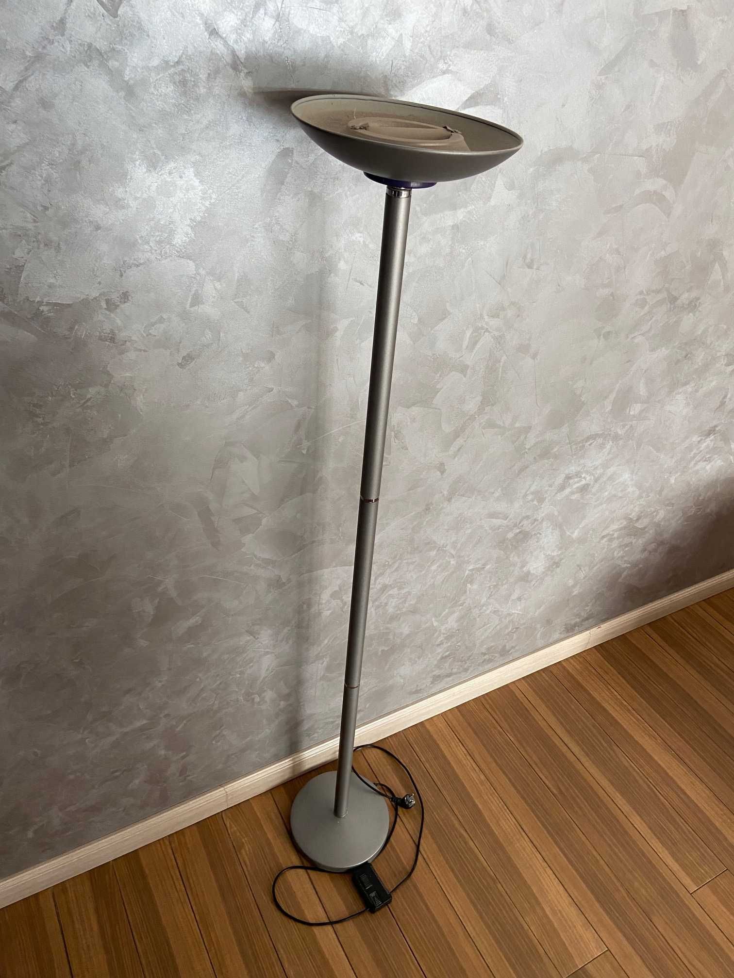 Lampa podłogowa szara- z regulacją światła
