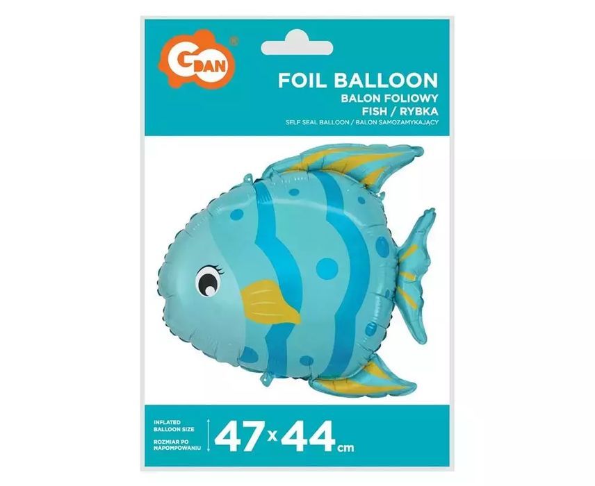 Balon foliowy Rybka 47x44cm. Godan