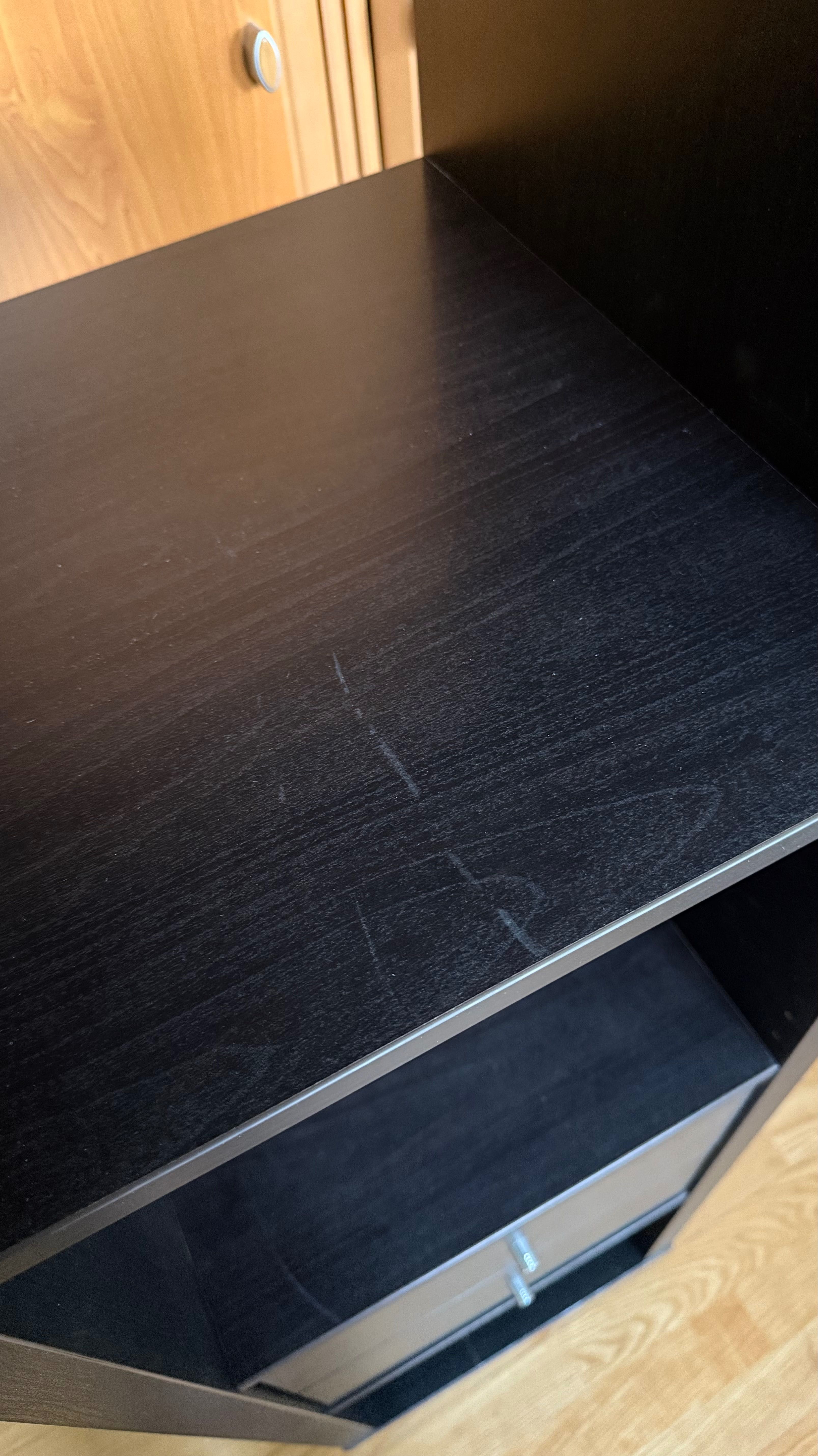 Regał IKEA Kallax 4x1 42x147 czarnobrąz szuflady