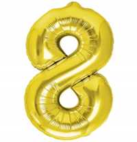 Balon urodzinowy cyfra 8 złota