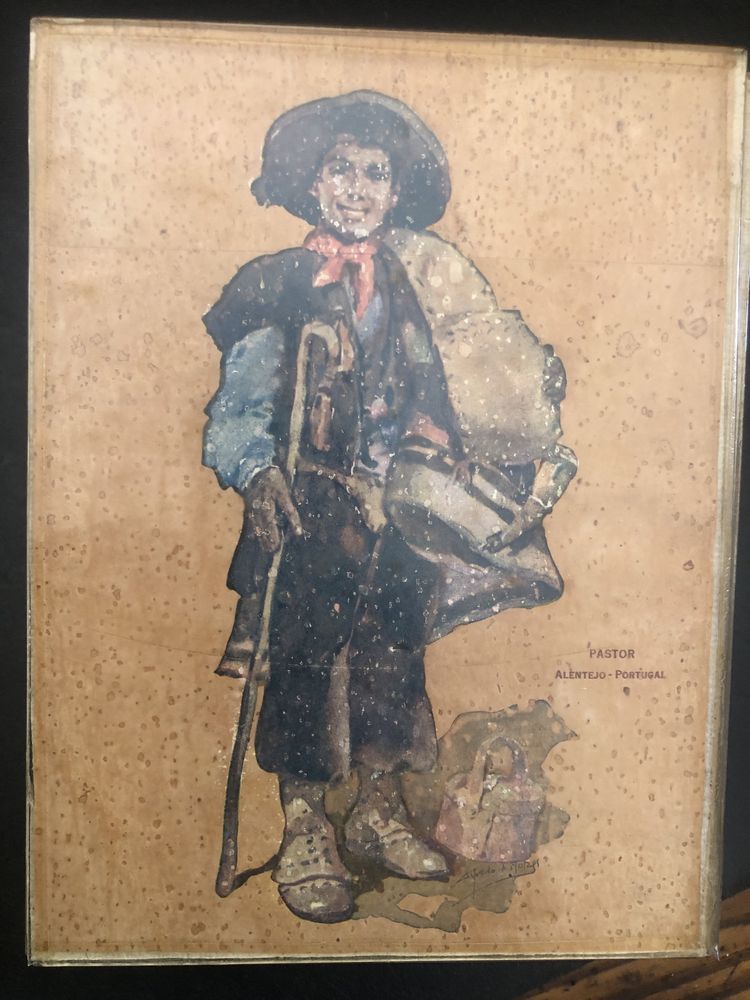 10 quadros pequenos em cortica de Alfredo de Morais