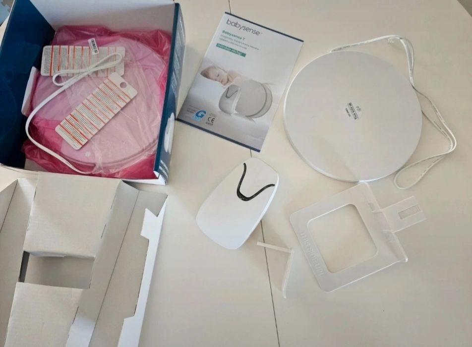 Łóżeczko Babysense Luna 7, materacem, prześcieradło, monitor oddechu