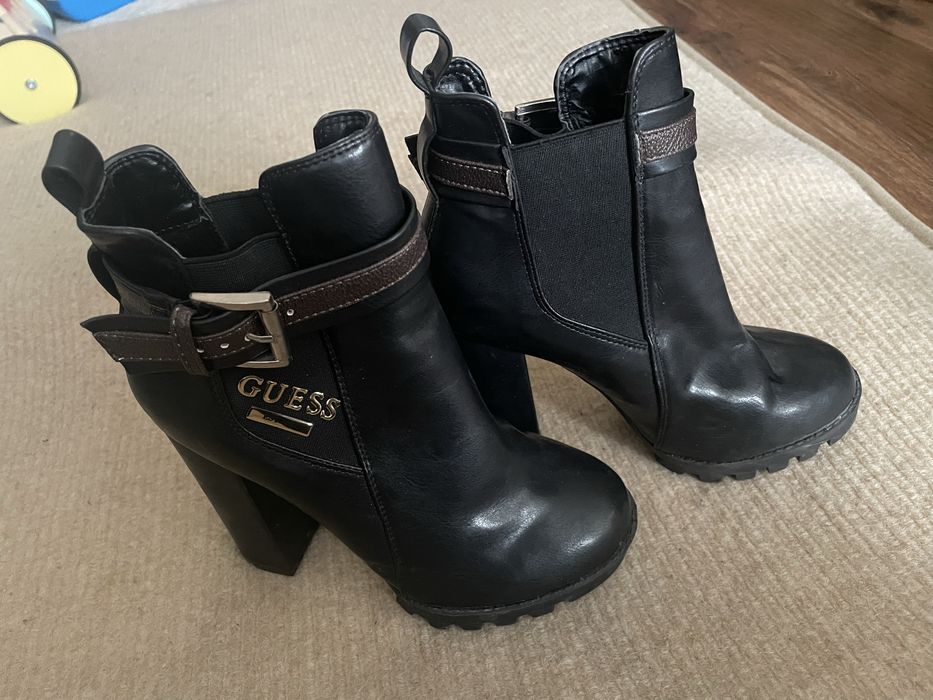 Buty na obcasie czarne 36 rozmiar  ze skorki