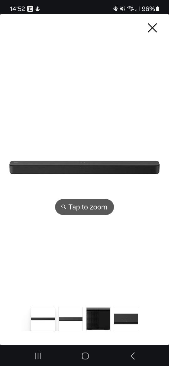 Soundbar Sony com comando e painel touch