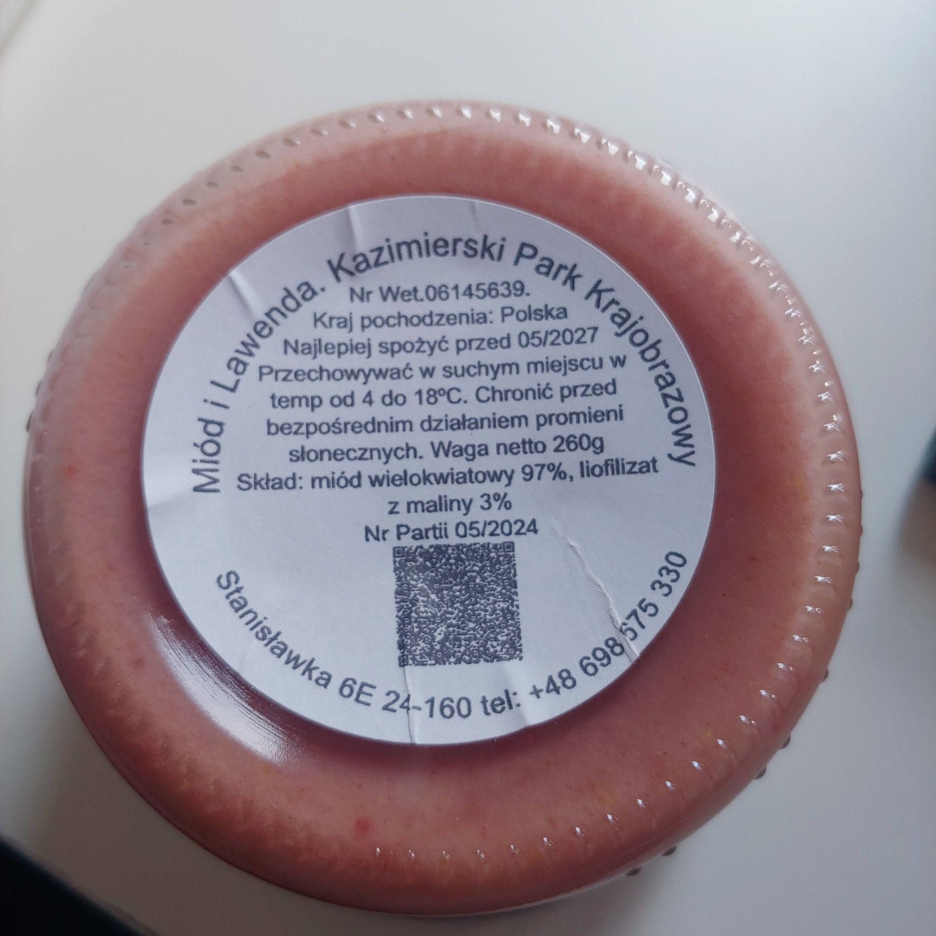 Miód kremowany z liofilizowaną maliną