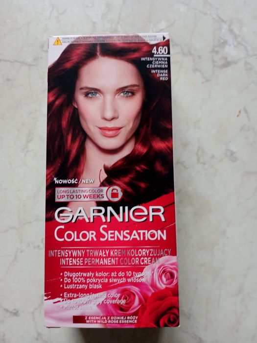 Krem koloryzujący,Garnier,nowy,intensywna ciemna czerwień