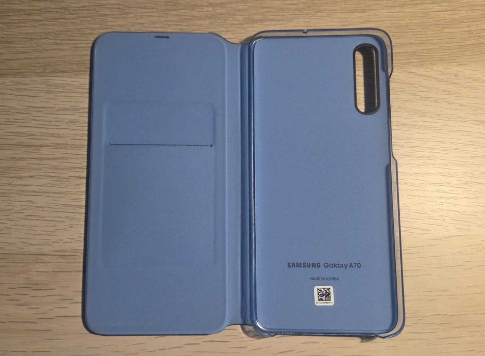 Capa Completa Original Samsung A70 Wallet Azul