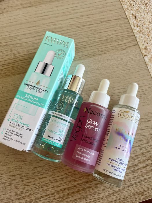 Zestaw serum cera tlusta eveline nacomi bielenda