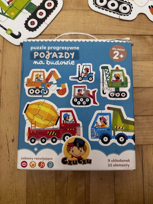 Czuciu Puzzle progresywne. Pojazdy na budowie