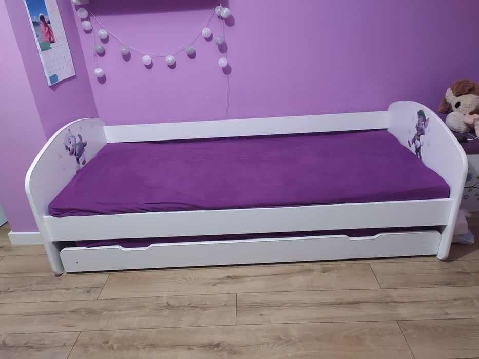 Łóżko podwójne dziecięce 204x100cm Białe