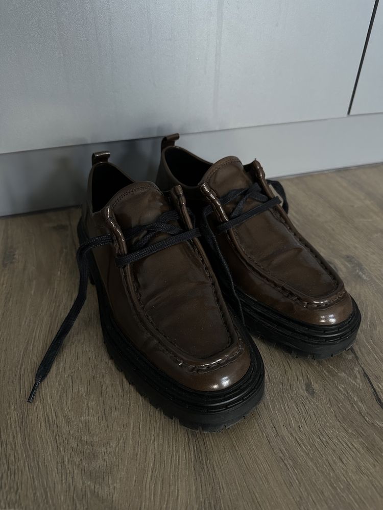 Жіночі коричневі низькі чоботи Massimo Dutti 37 розмір