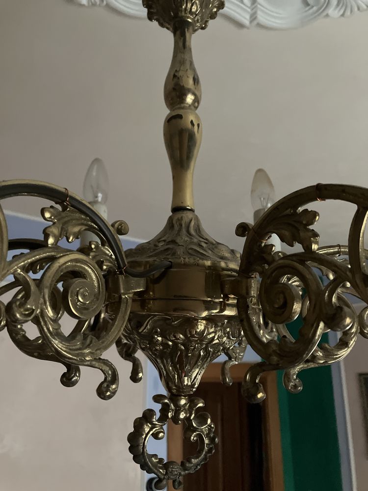 Lampa mosiężna-żyrandol- Francja