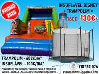 INSUFLÁVEL DISNEY + TRAMPOLIM - 130€/DIA